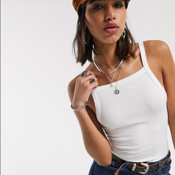 Free People Tops - Olive Green Square Neck Tank Top